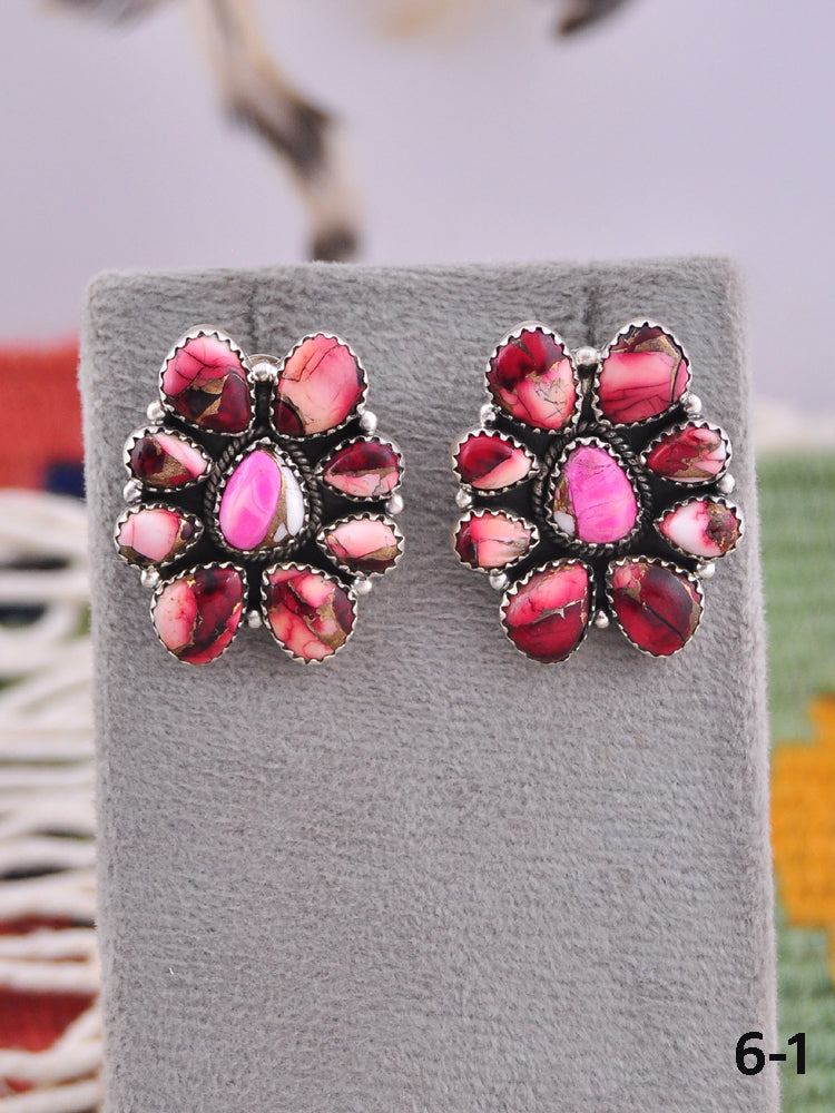 Southwest Made Multi Stone & Sterling Silver Post Earrings