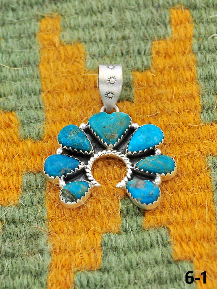 Southwest Made Ithaca Peak Turquoise & Sterling Silver Pendant
