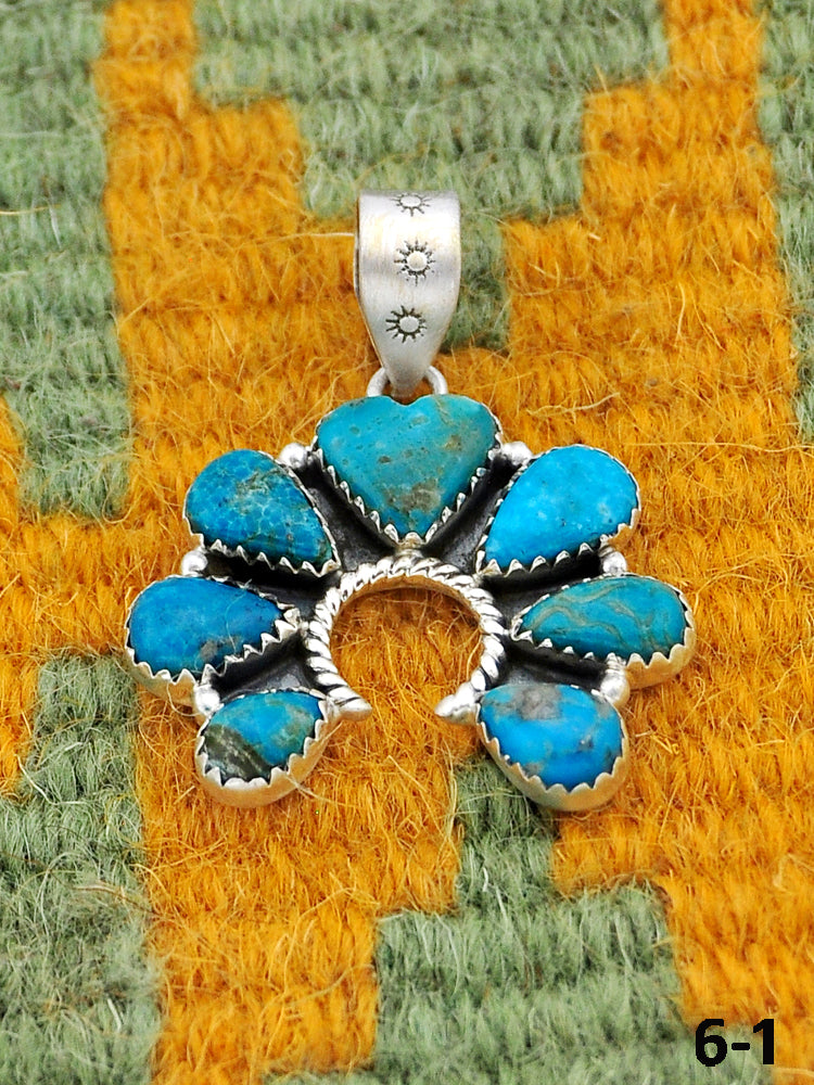 Southwest Made Ithaca Peak Turquoise & Sterling Silver Pendant