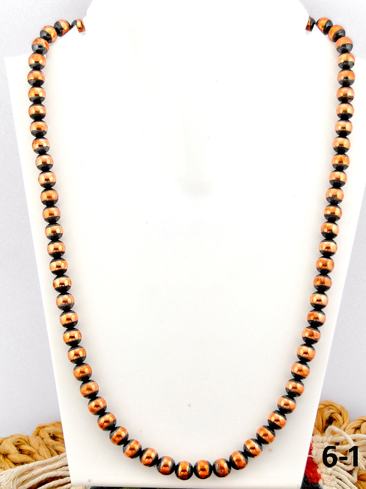 Southwest Handmade Copper Beaded Necklace 8mm