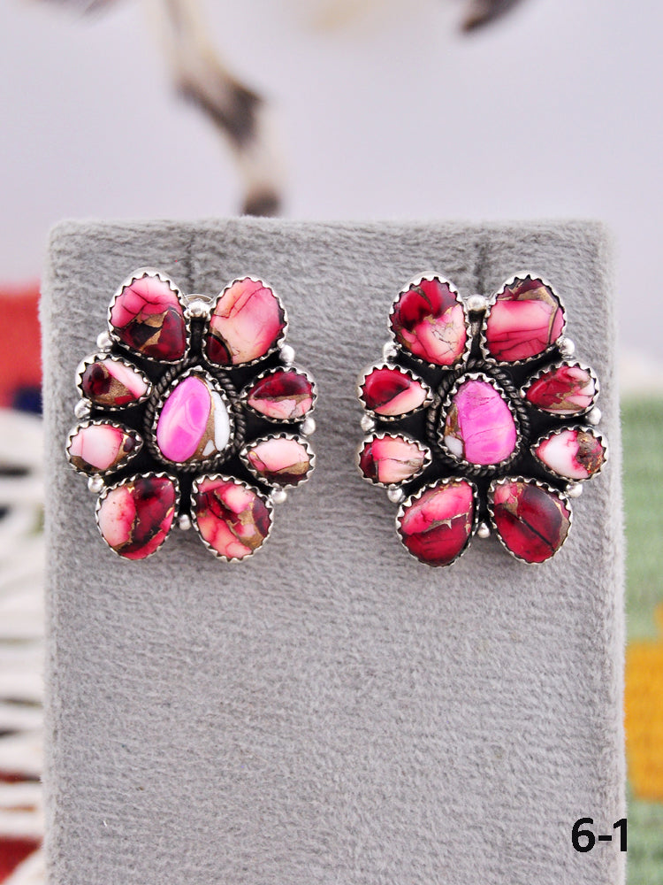 Southwest Made Multi Stone & Sterling Silver Post Earrings