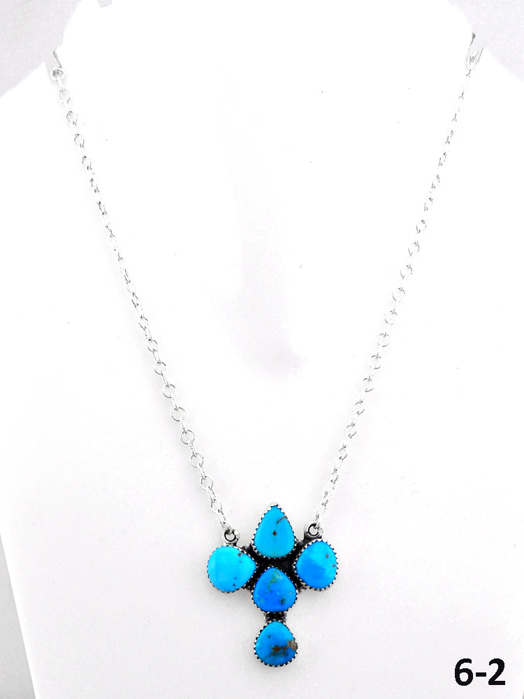 Southwest Handmade Blue Arizona Turquoise & Sterling Silver Necklace