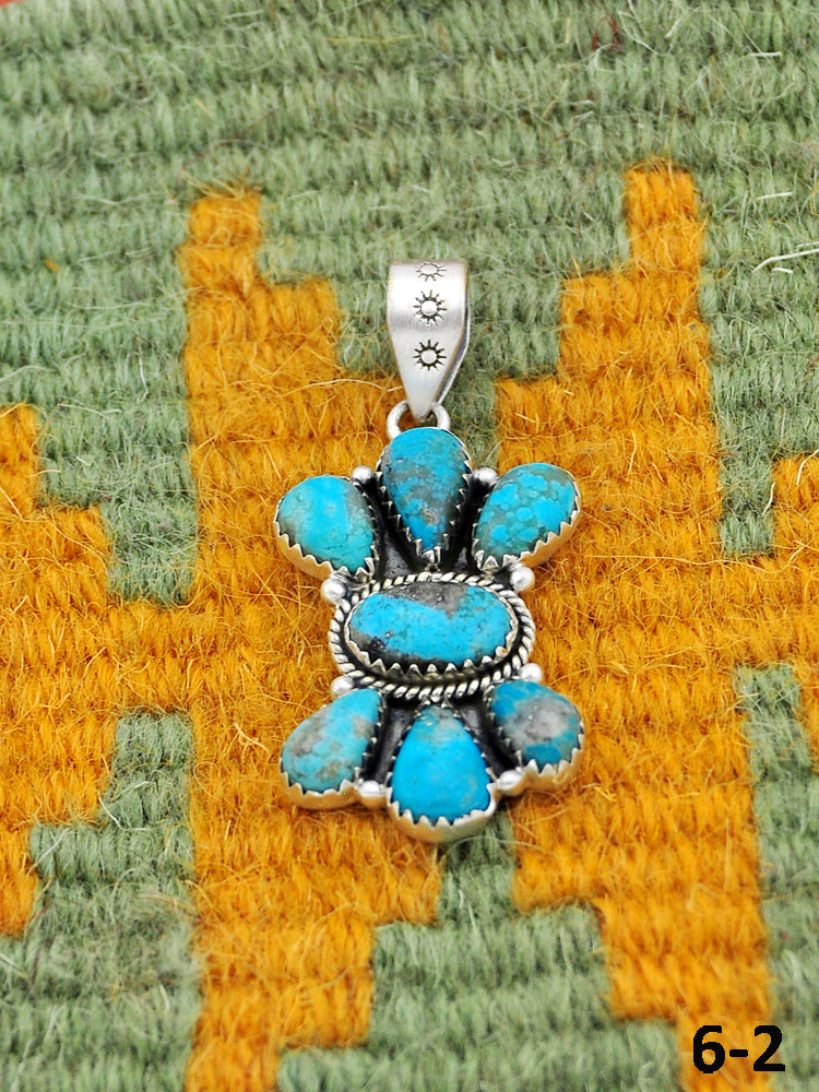 Southwest Made Ithaca Peak Turquoise & Sterling Silver Pendant