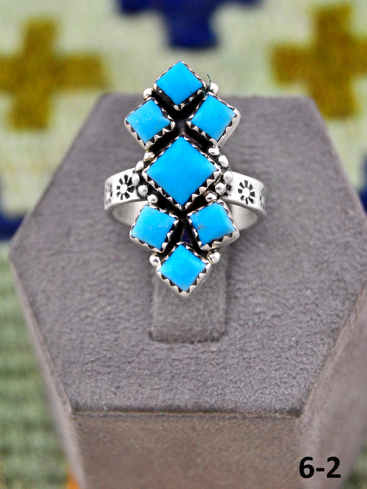 Southwest Handmade Kingman Turquoise & Sterling Silver Ring