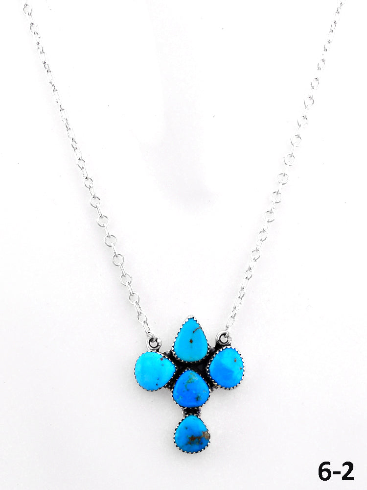 Southwest Handmade Blue Arizona Turquoise & Sterling Silver Necklace