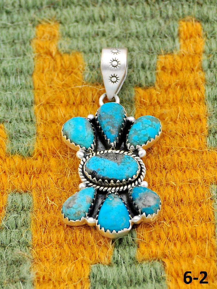 Southwest Made Ithaca Peak Turquoise & Sterling Silver Pendant