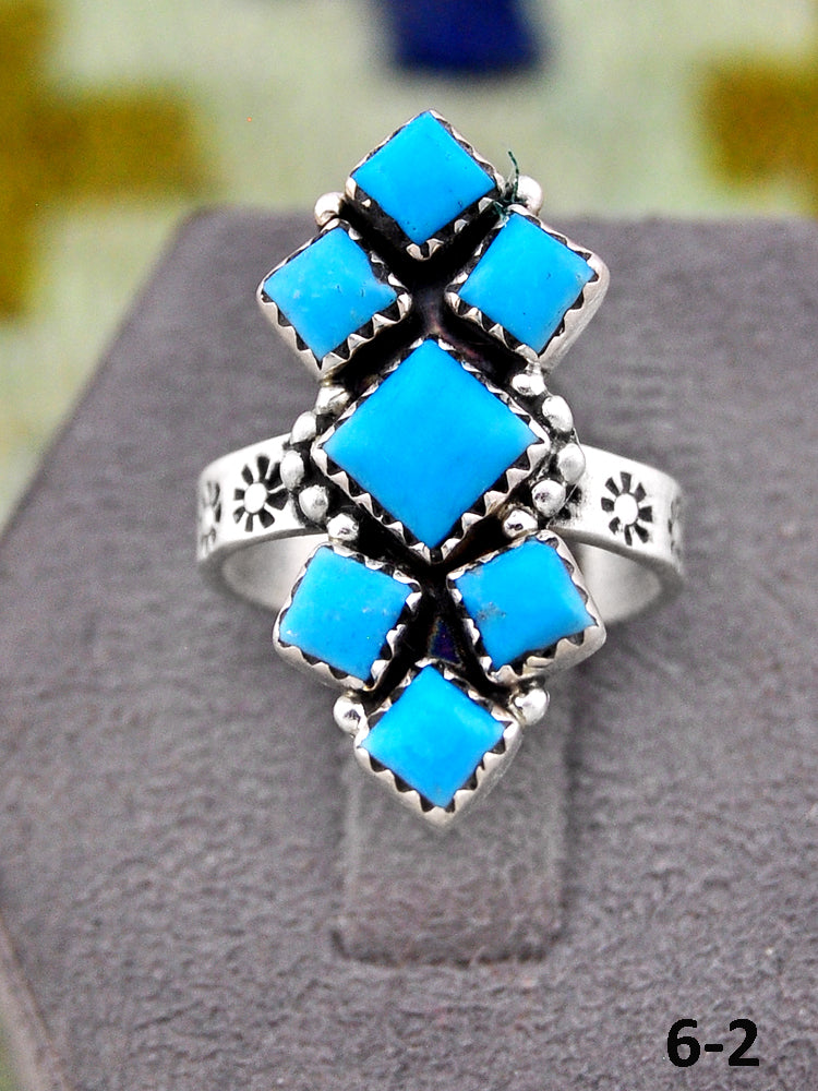 Southwest Handmade Kingman Turquoise & Sterling Silver Ring