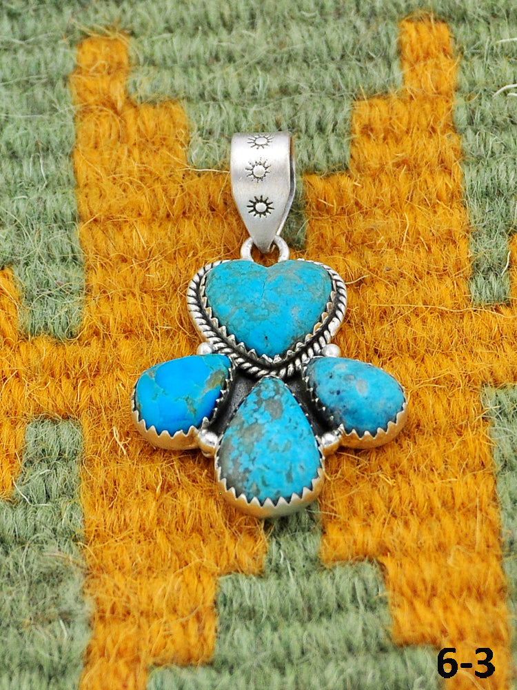 Southwest Made Ithaca Peak Turquoise & Sterling Silver Pendant