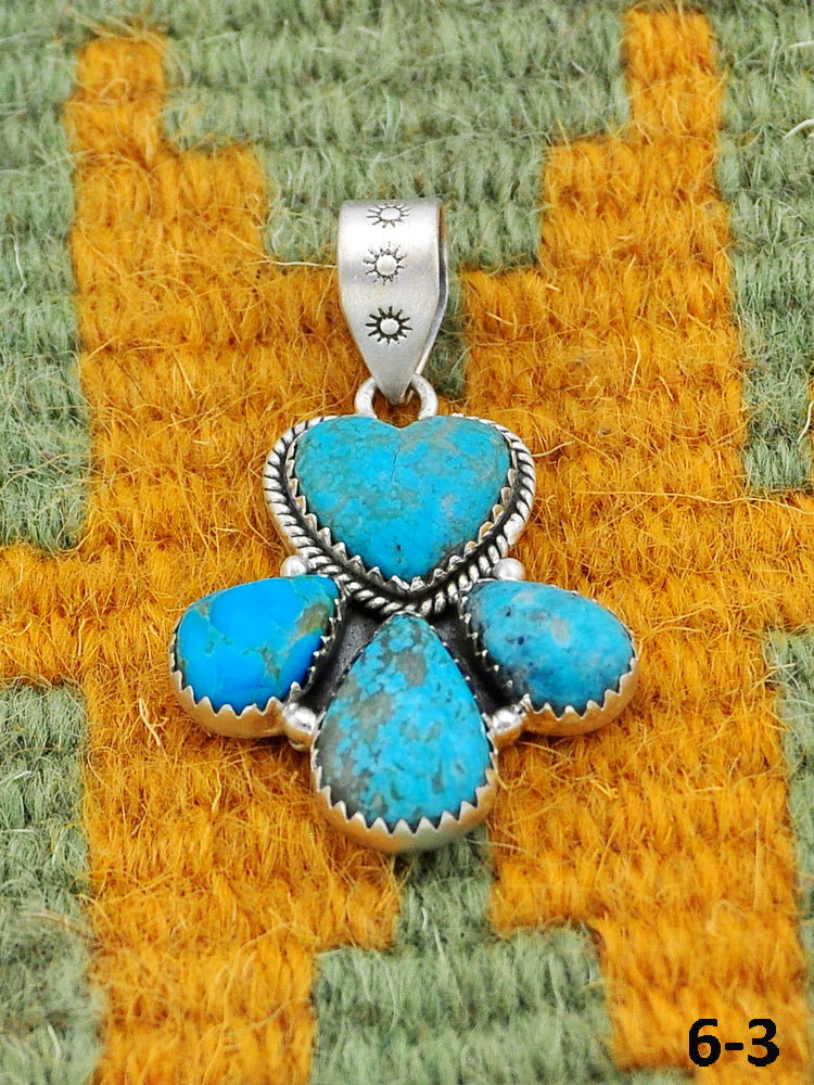Southwest Made Ithaca Peak Turquoise & Sterling Silver Pendant