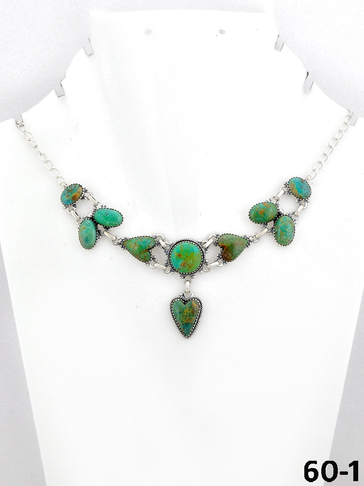Southwest Made Cripple Creek Turquoise & Sterling Silver Necklace