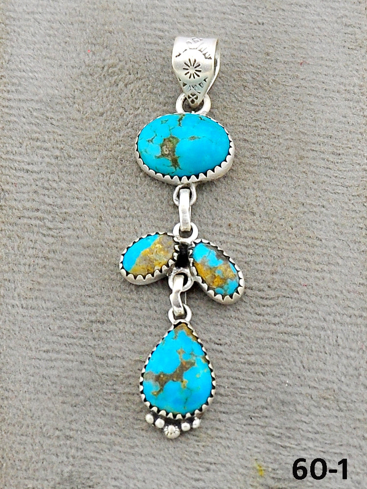 Southwest Made Santa Maria Turquoise & Sterling Silver Pendant