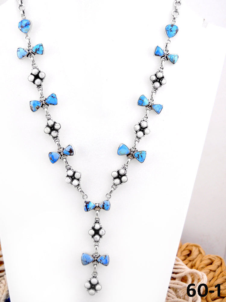 Southwest Handmade Golden Hills with White Buffalo & Sterling Silver Necklace