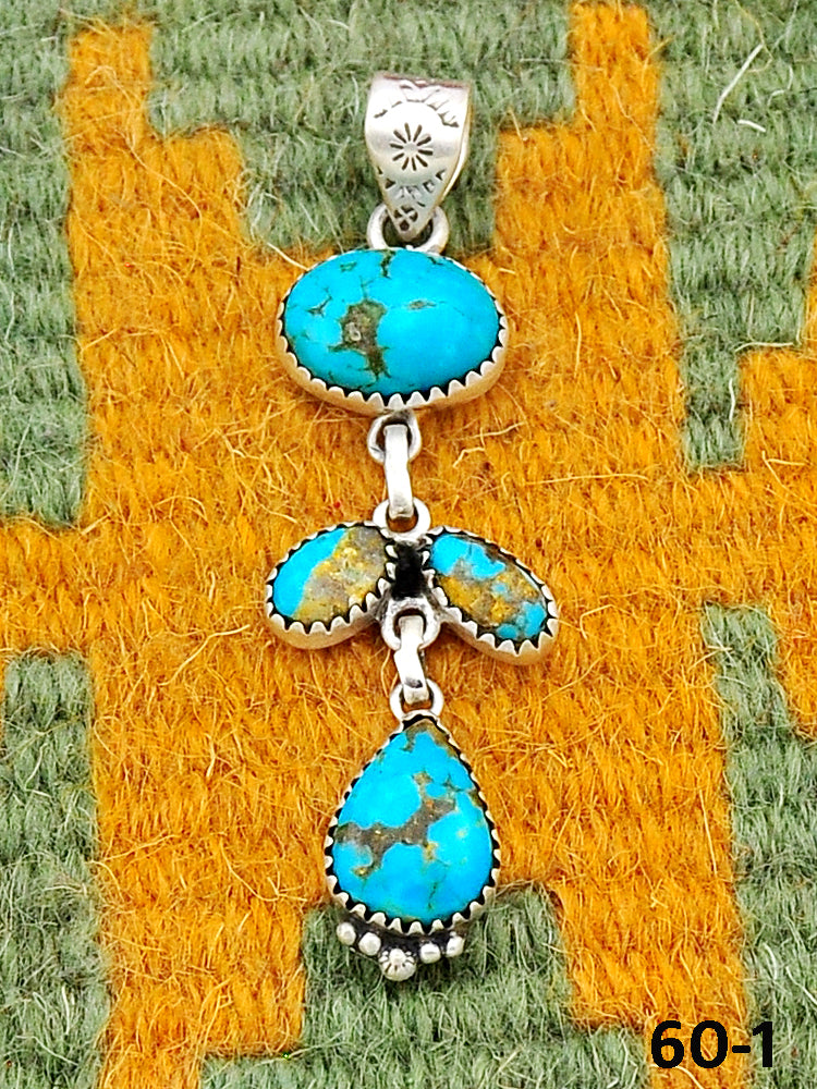 Southwest Made Santa Maria Turquoise & Sterling Silver Pendant