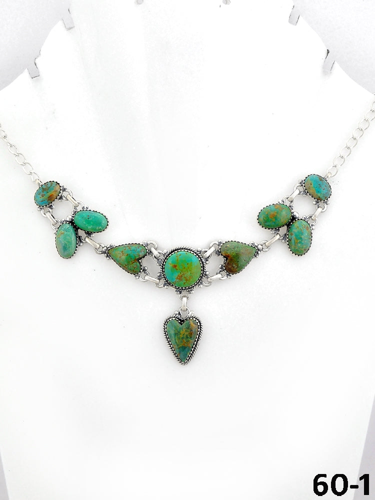 Southwest Made Cripple Creek Turquoise & Sterling Silver Necklace