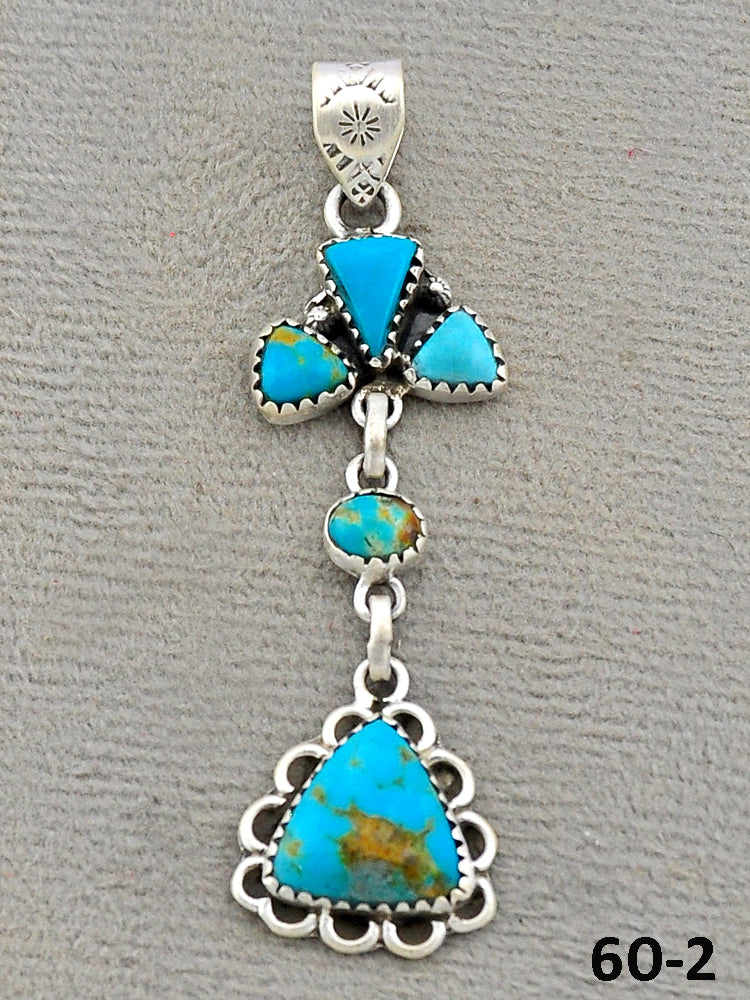 Southwest Made Santa Maria Turquoise & Sterling Silver Pendant