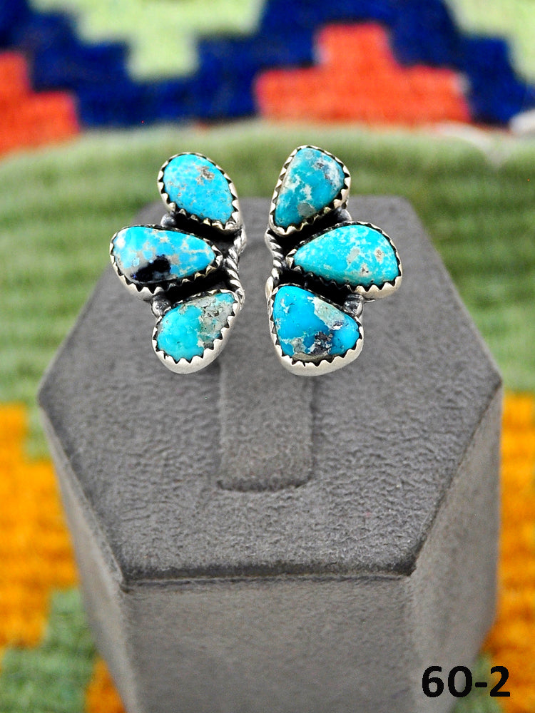 Southwest Handmade White Water Turquoise & Sterling Silver Adjustable Ring