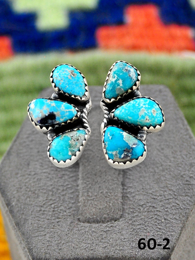 Southwest Handmade White Water Turquoise & Sterling Silver Adjustable Ring
