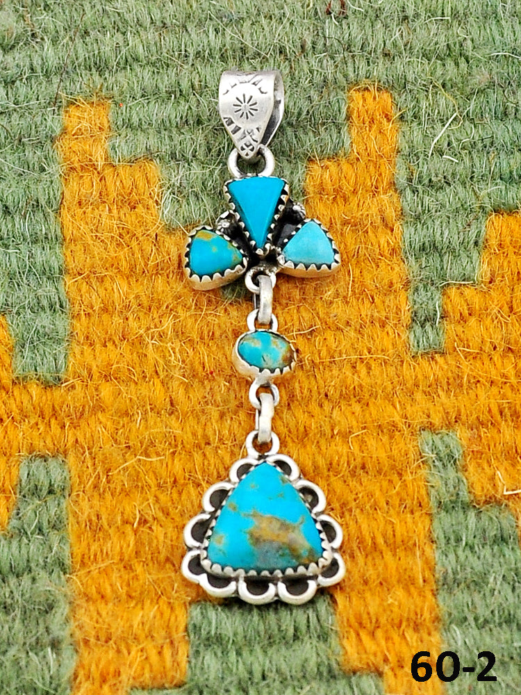 Southwest Made Santa Maria Turquoise & Sterling Silver Pendant