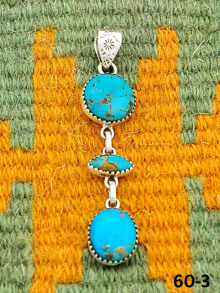 Southwest Made Santa Maria Turquoise & Sterling Silver Pendant