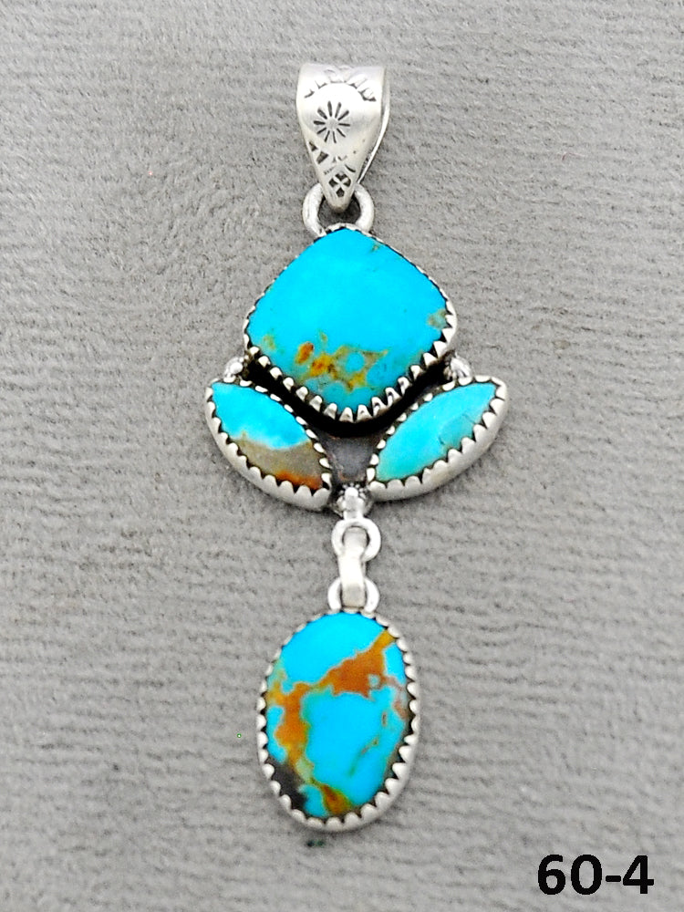 Southwest Made Santa Maria Turquoise & Sterling Silver Pendant