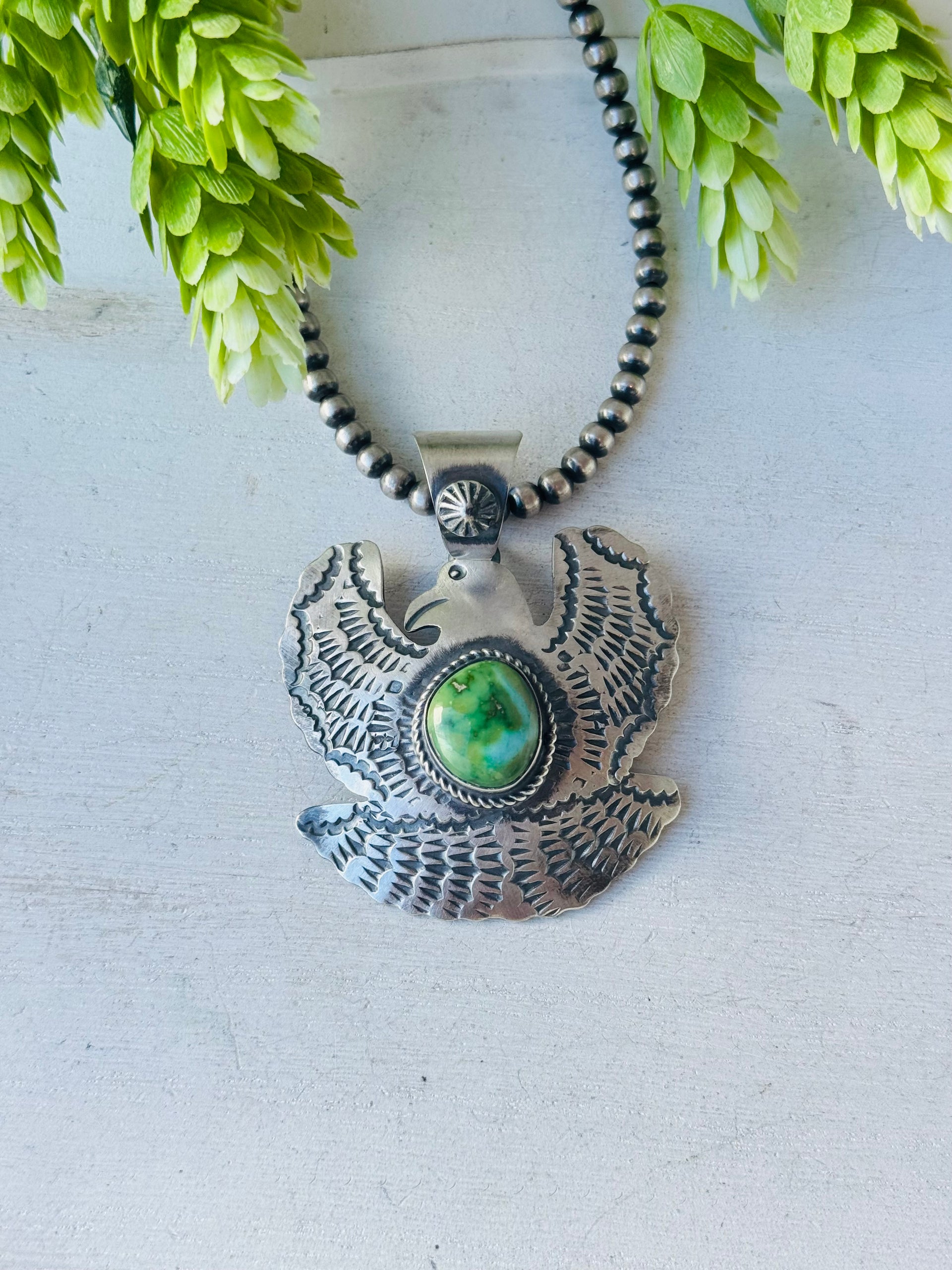 Chimney Butte Sonoran Mountain & Sterling Silver Thunderbird Pendant