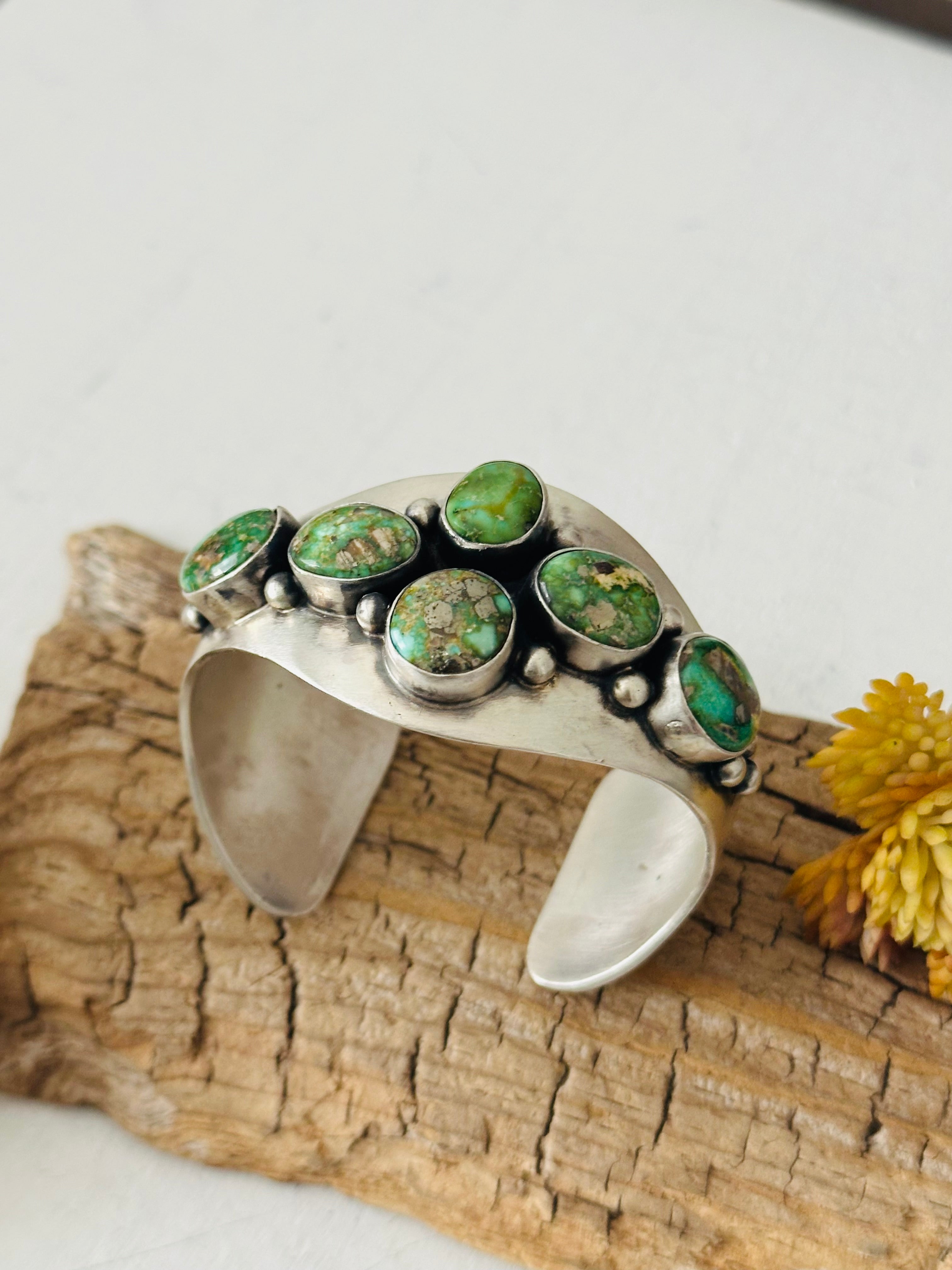 Paul Livingston Sonoran Gold Turquoise & Sterling Silver Cuff Bracelet