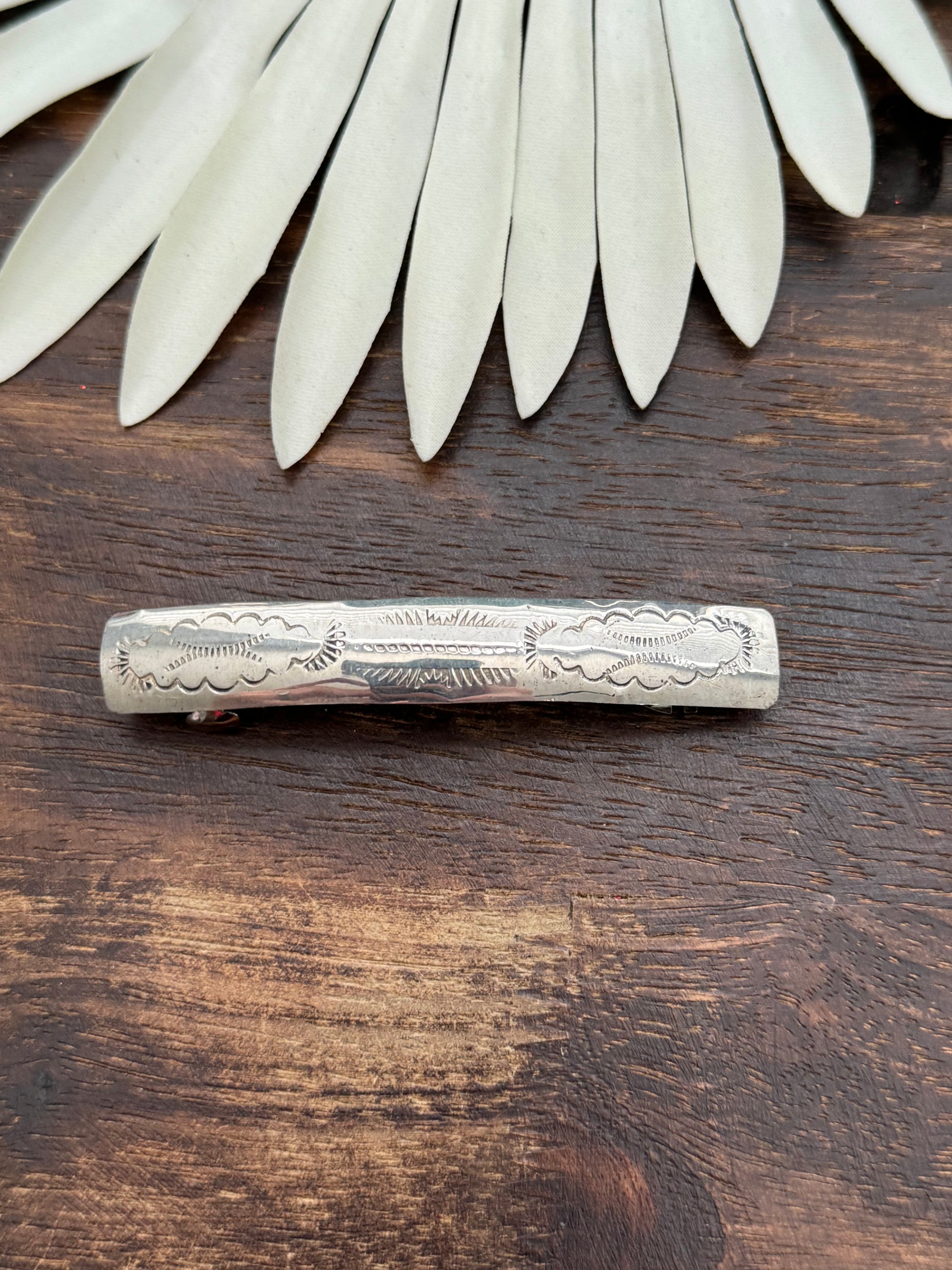 Navajo Made Sterling Silver Hair Barrette