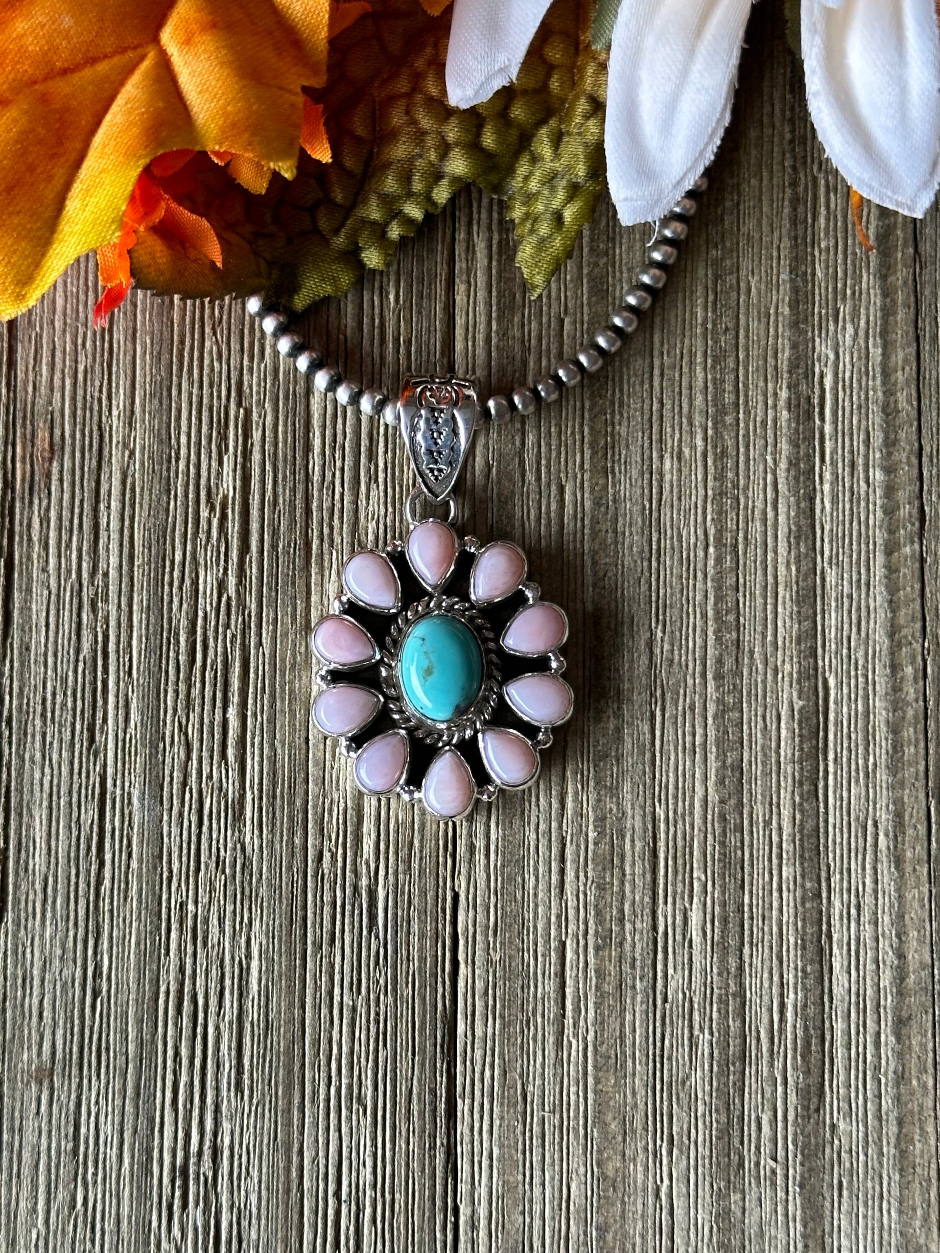 Southwest Handmade Multi Stone & Sterling Silver Pendant