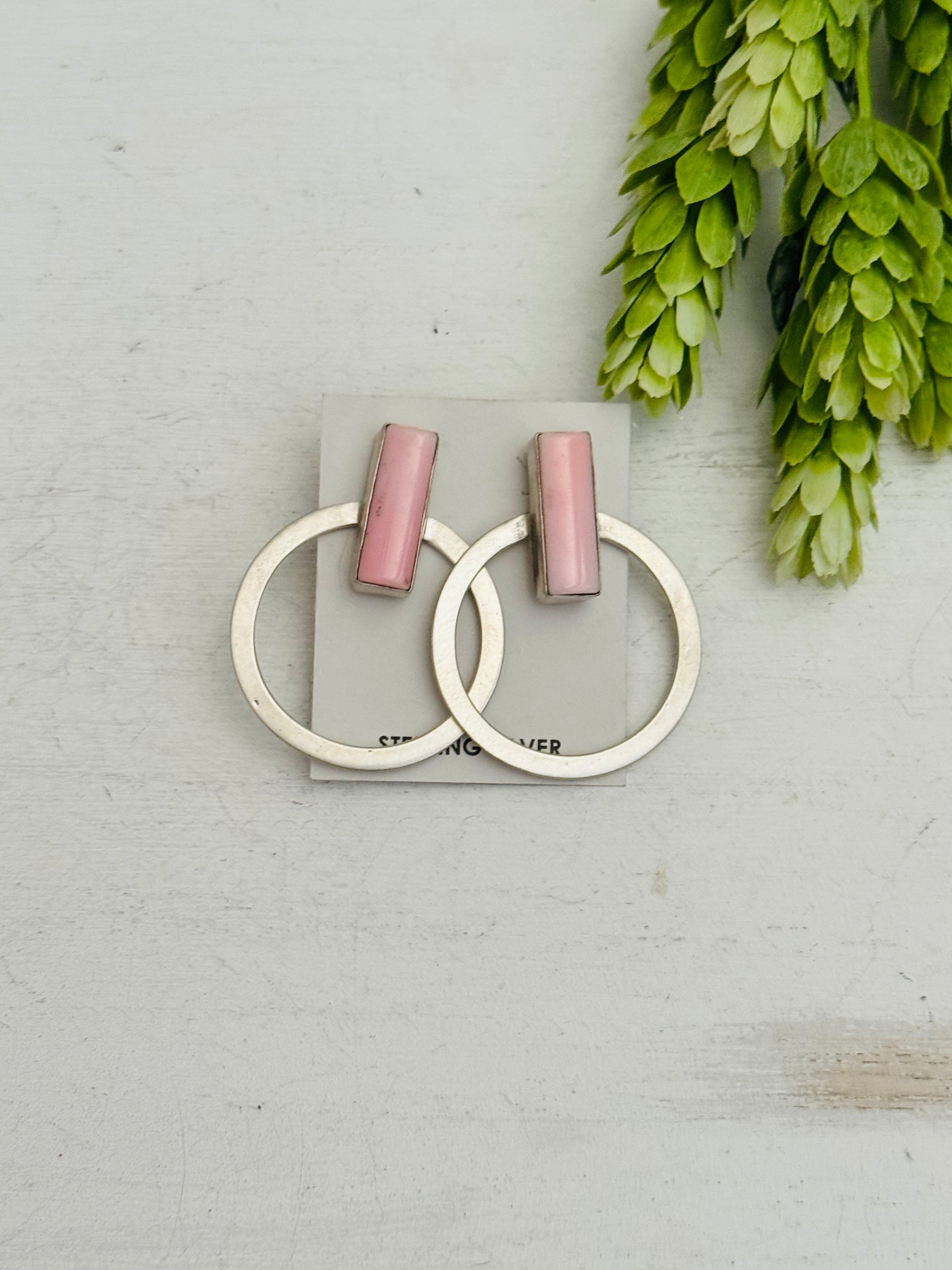 Augustine Largo Pink Conch & Sterling Silver Post Earrings