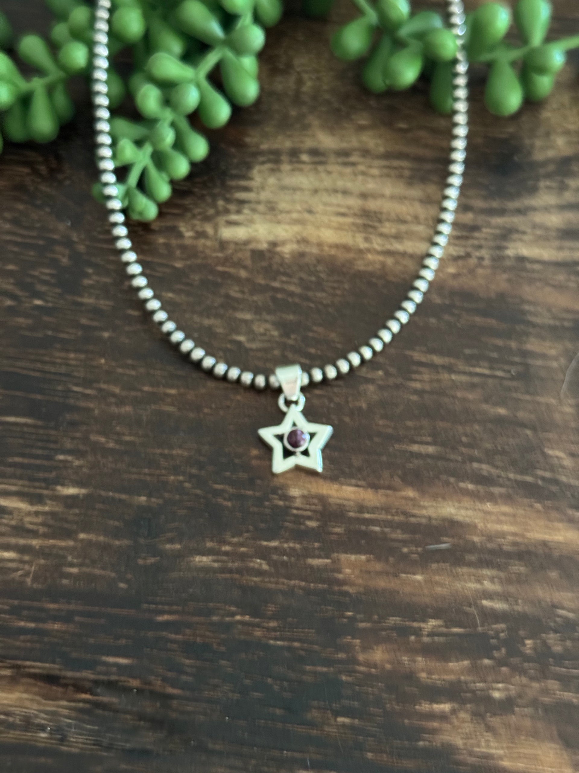 Navajo Made Purple Spiny Oyster & Sterling Silver Pendant