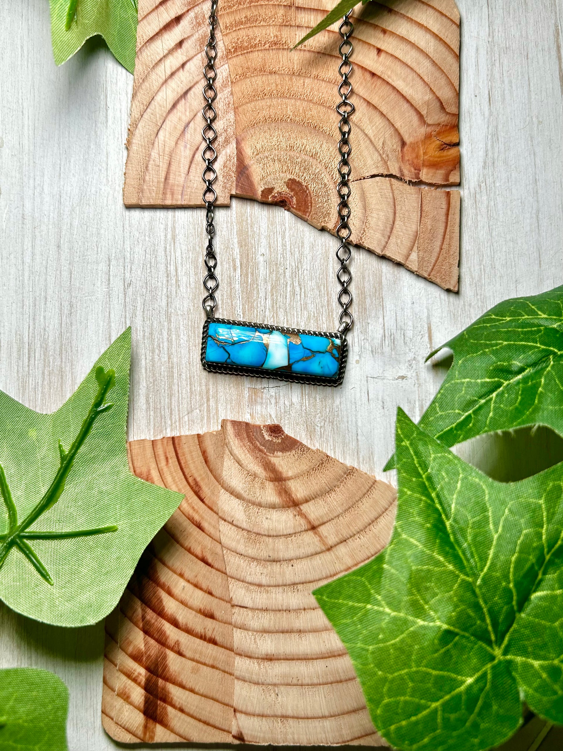 Tia Long Blue Dahlia & Sterling Silver Necklace