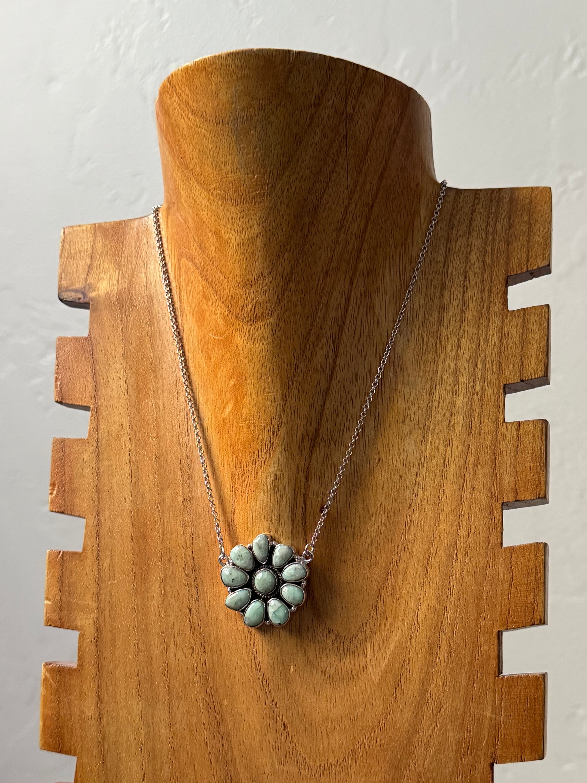 Southwest Handmade Paloma Variscite & Sterling Silver Necklace