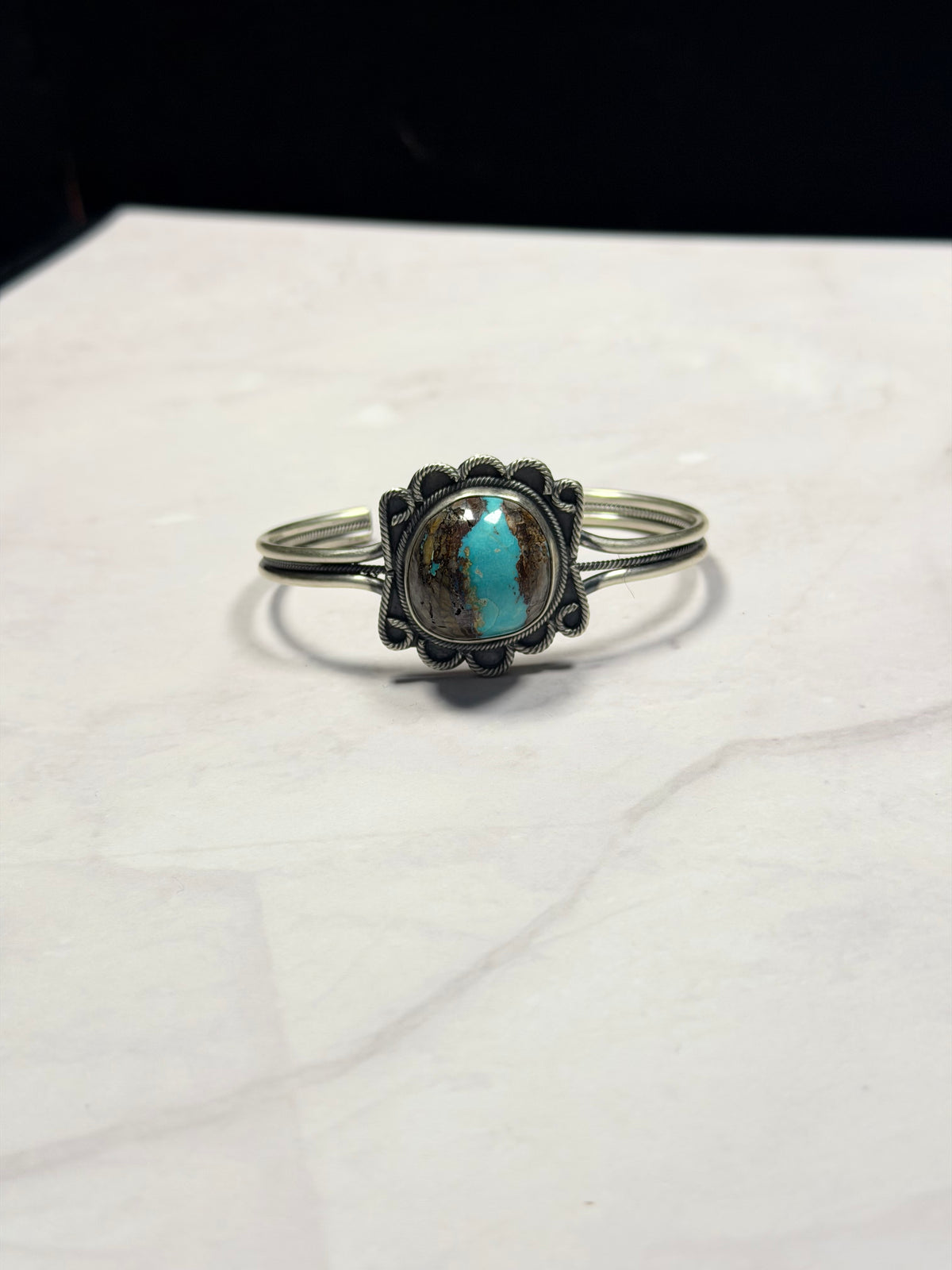 Danny Henio Ribbon Royston Turquoise & Sterling Silver Cuff Bracelet