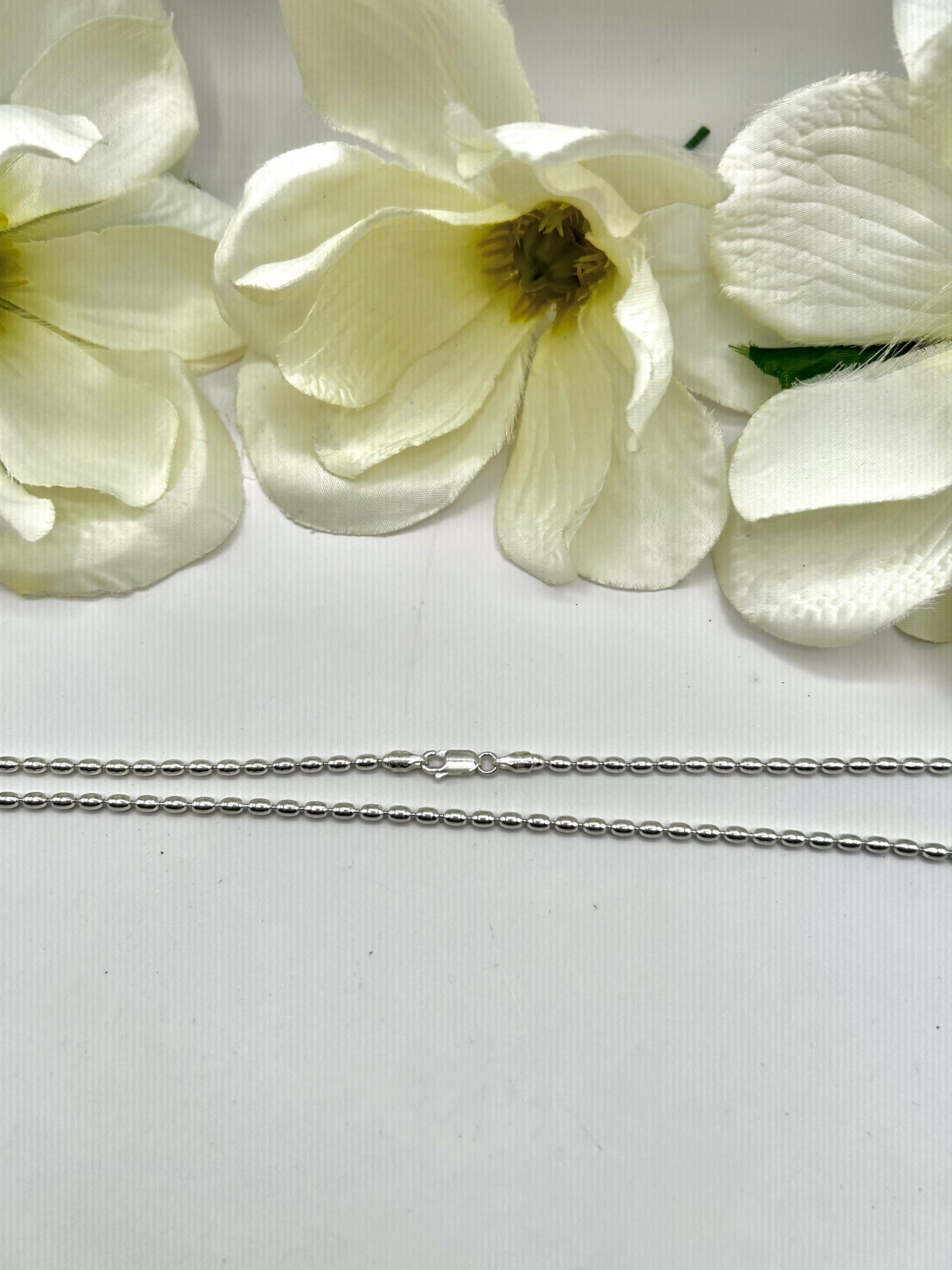 Navajo Made Strung Sterling Silver Necklace