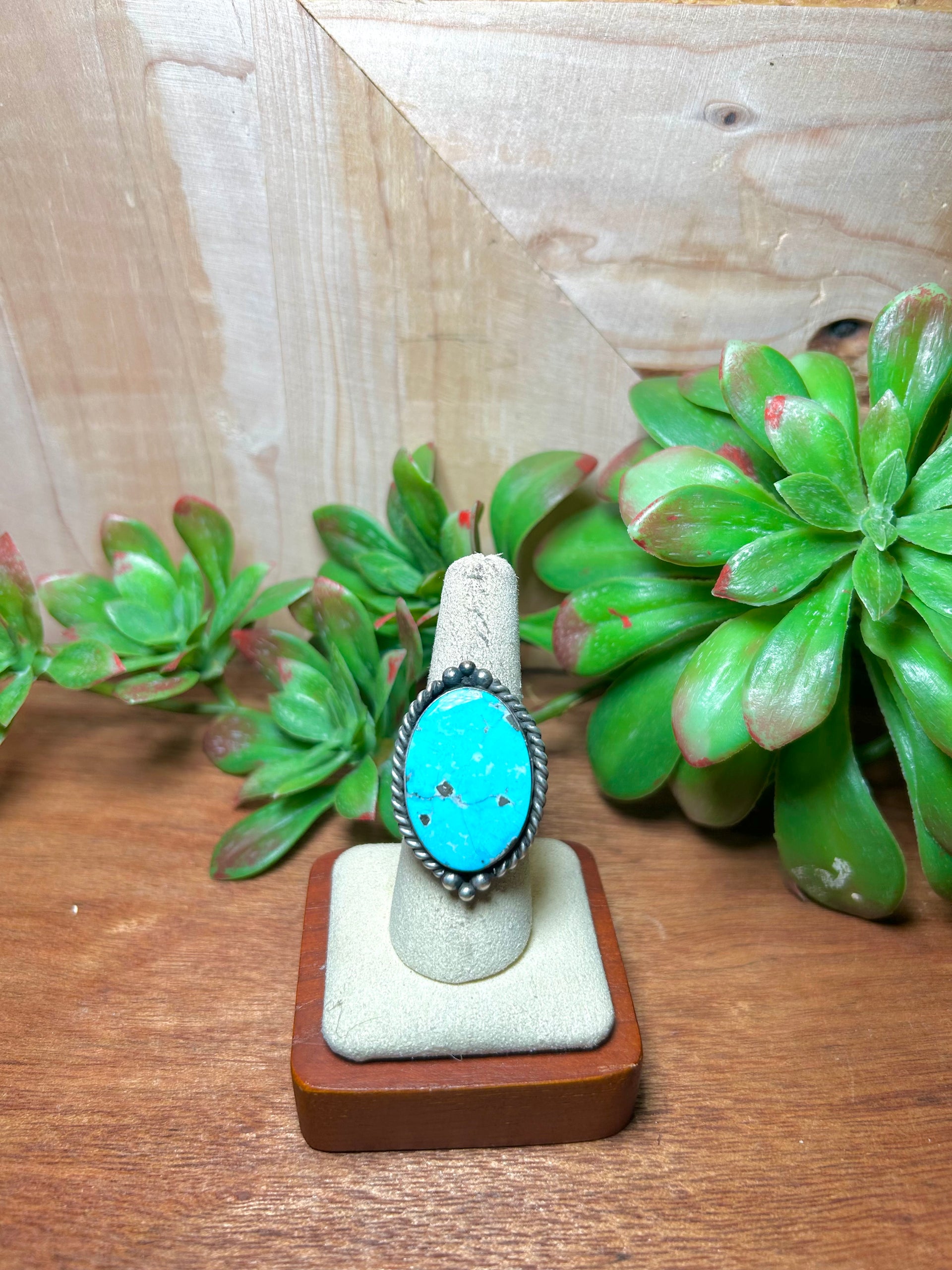Zachariah David Blue Bird Turquoise & Sterling Silver Adjustable Ring