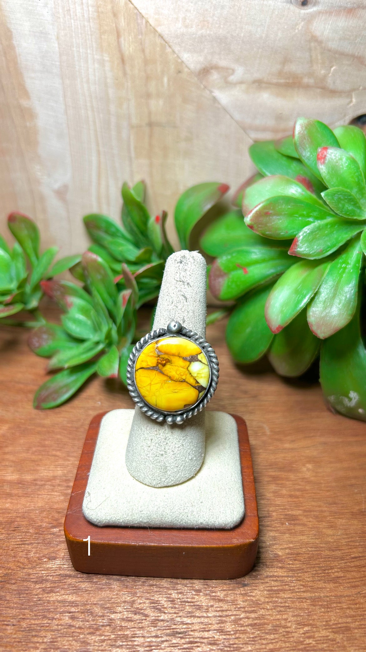 Zachariah David Honey Dahlia & Sterling Silver Adjustable Ring