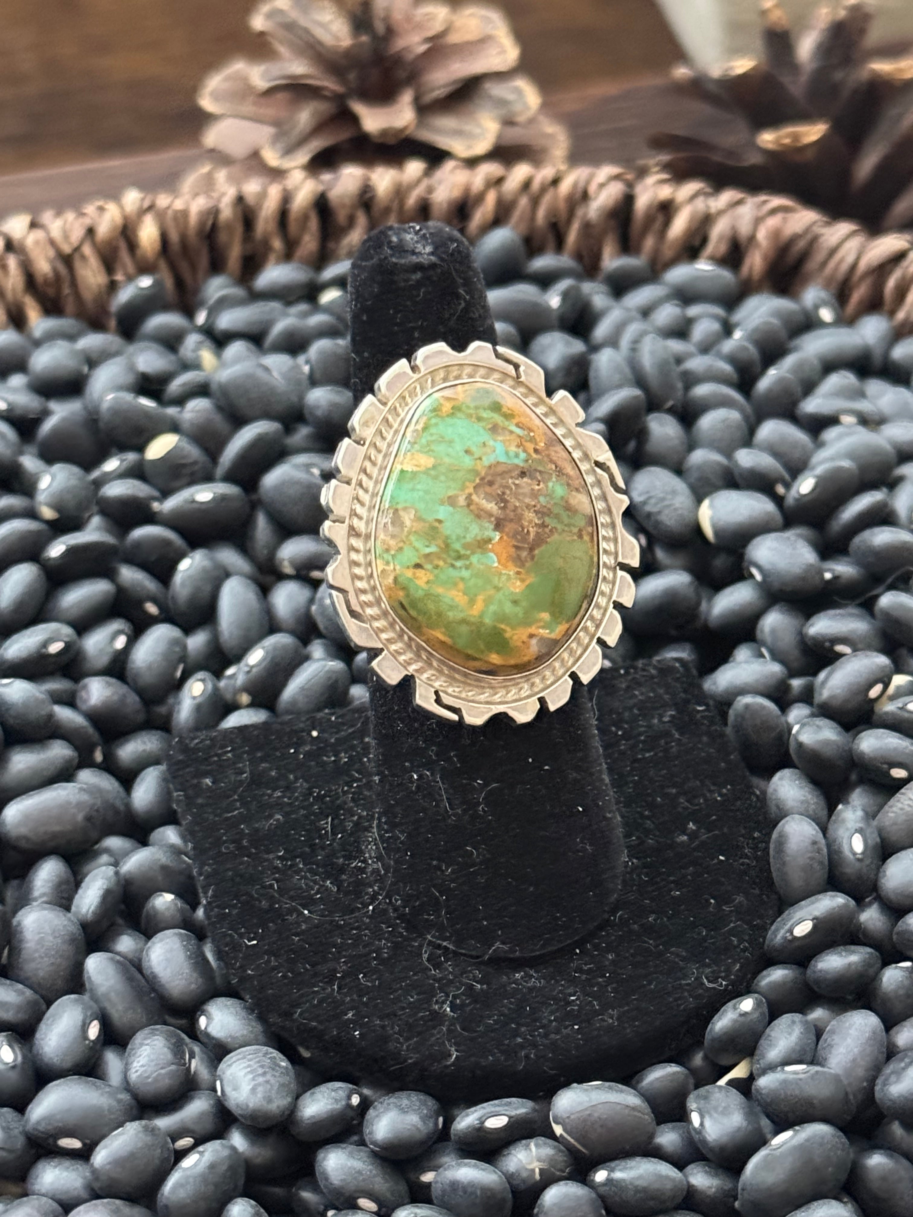 Peggy Skeets Royston Turquoise & Sterling Silver Ring Size 7