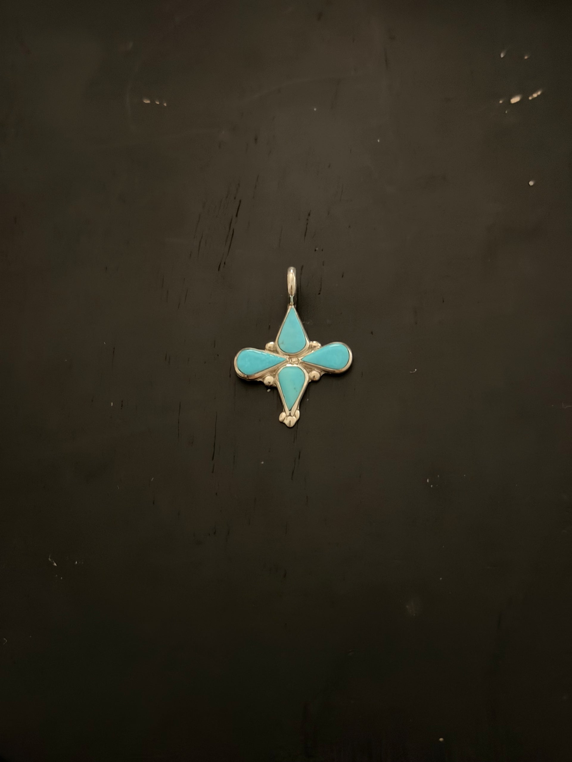 Zuni Made Opal (Man Made) & Sterling Silver Pendant