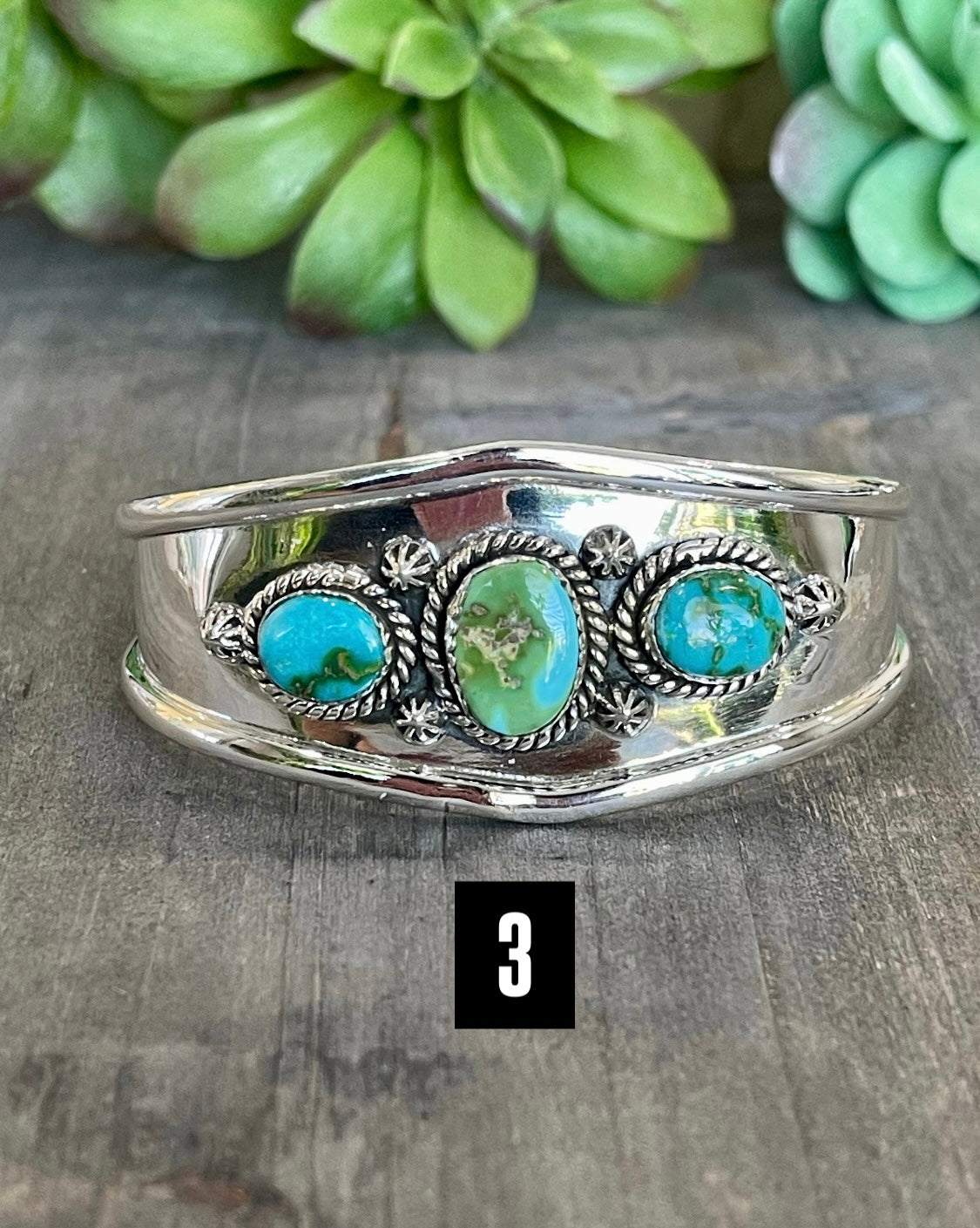 Southwest Handmade Sonoran Mountain Turquoise & Sterling Silver Cuff Bracelet