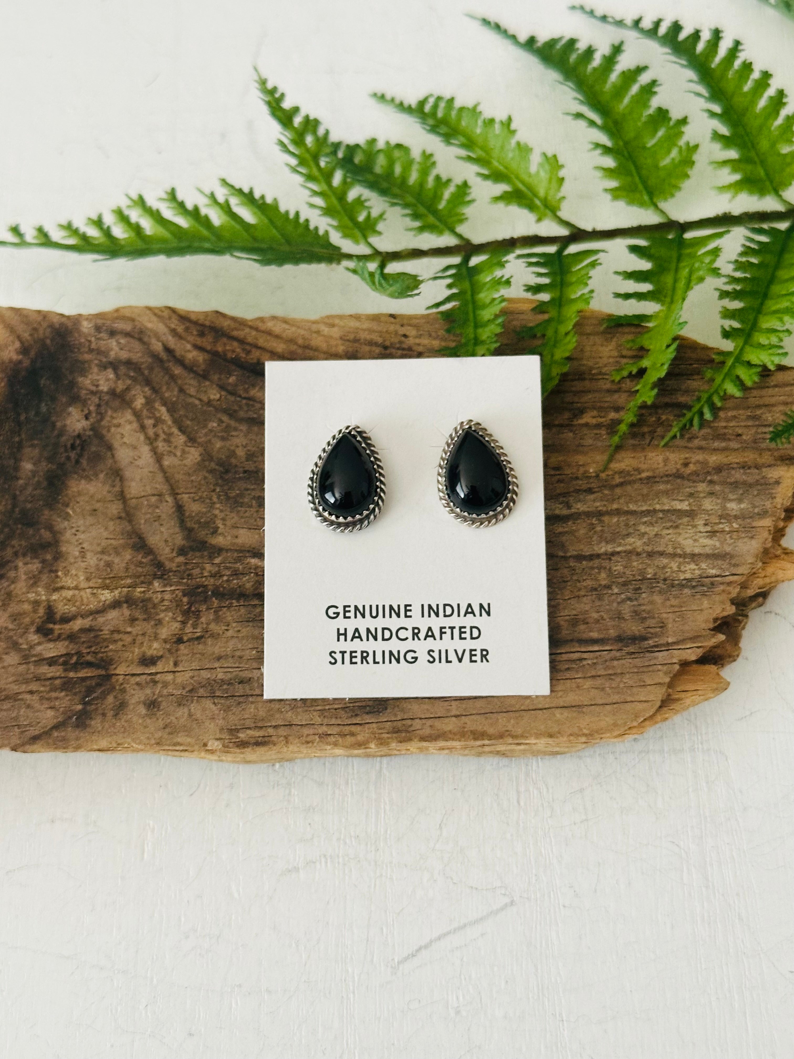 Theresa Smith Onyx & Sterling Silver Post Earrings