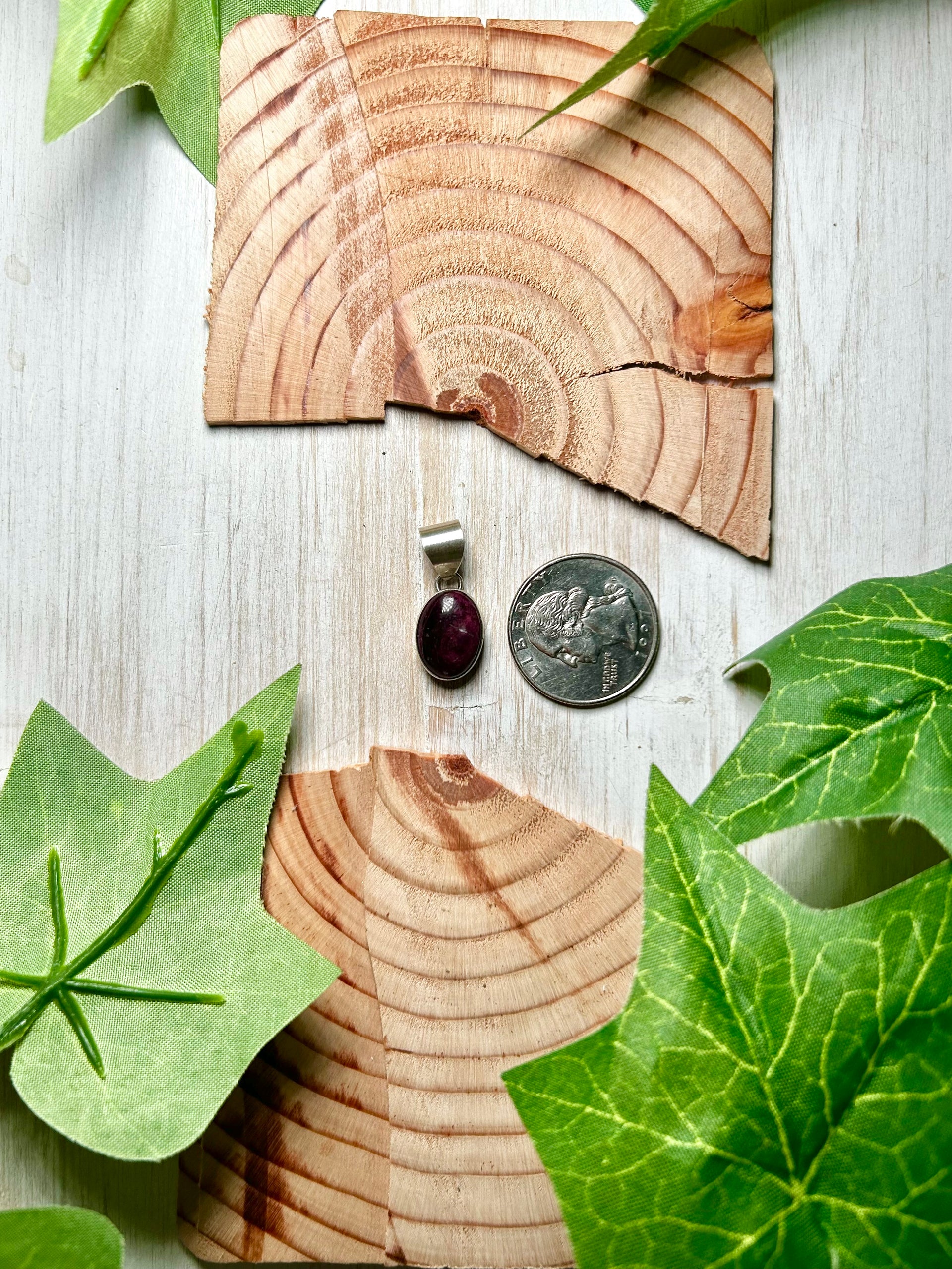 Navajo Made Purple Spiny Oyster & Sterling Silver Pendant