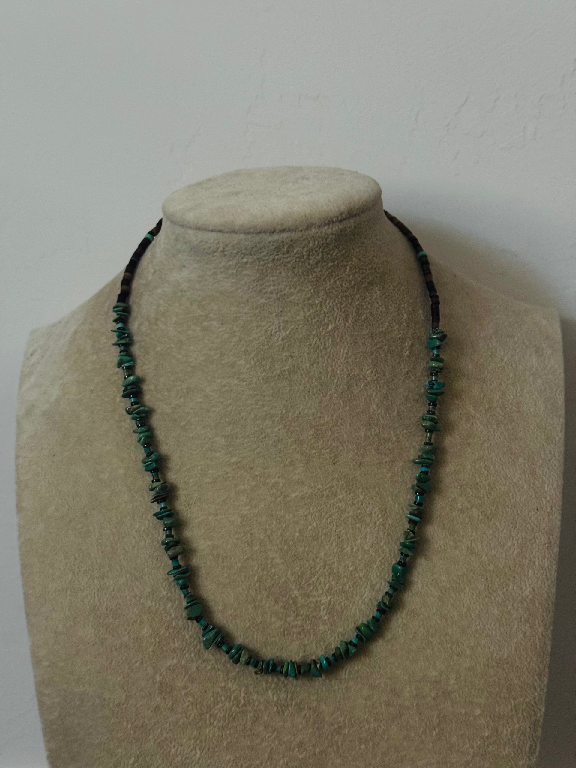 Navajo Strung Kingman Turquoise & Sterling Silver Beaded Necklace