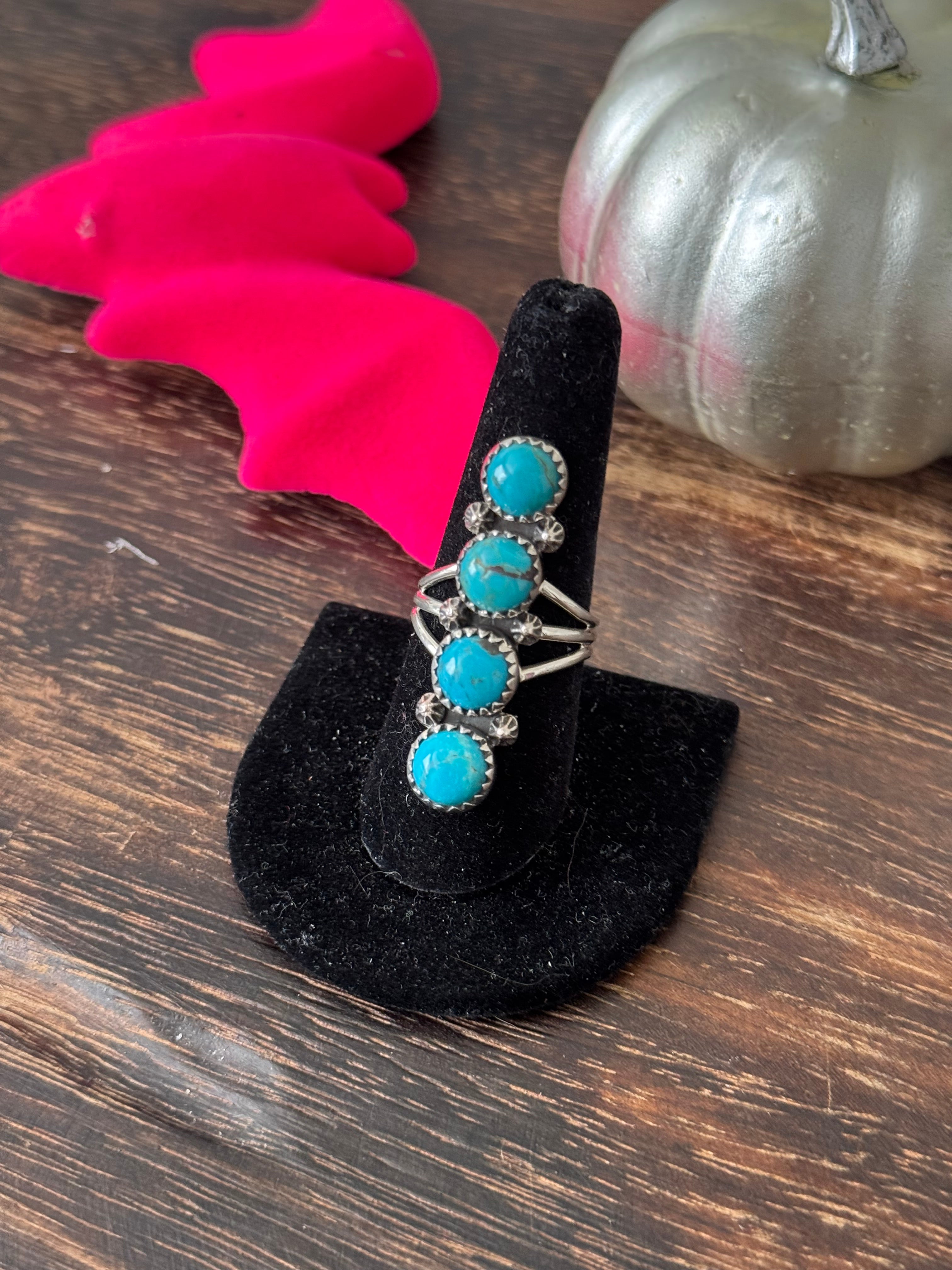 Southwest Handmade Kingman Turquoise & Sterling Silver Ring