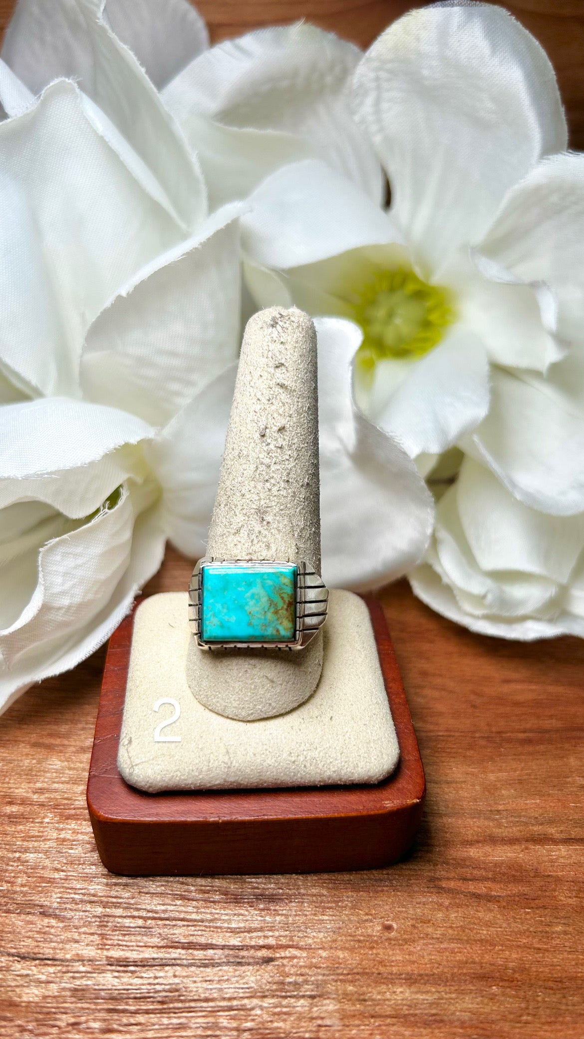 Ray Jack Kingman Turquoise & Sterling Silver Cluster Ring