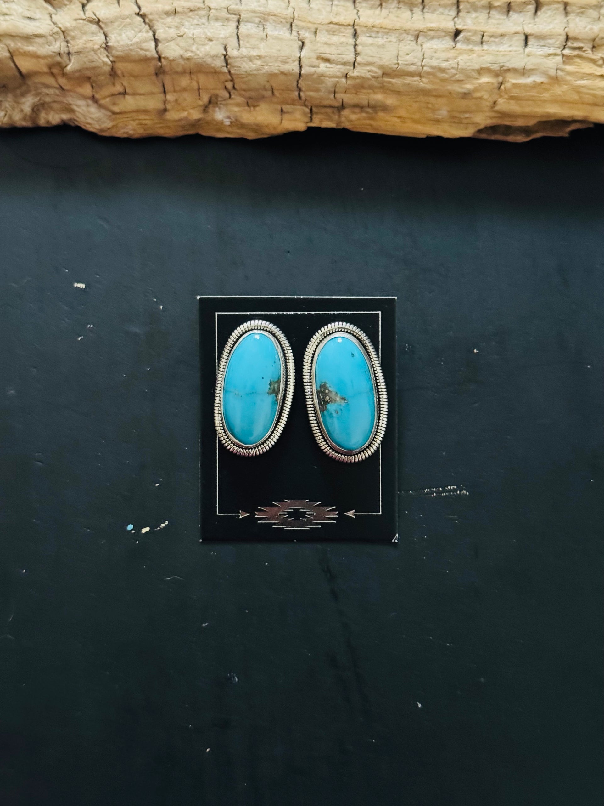 Wydelle Billie Kingman Turquoise & Sterling Silver Post Earrings
