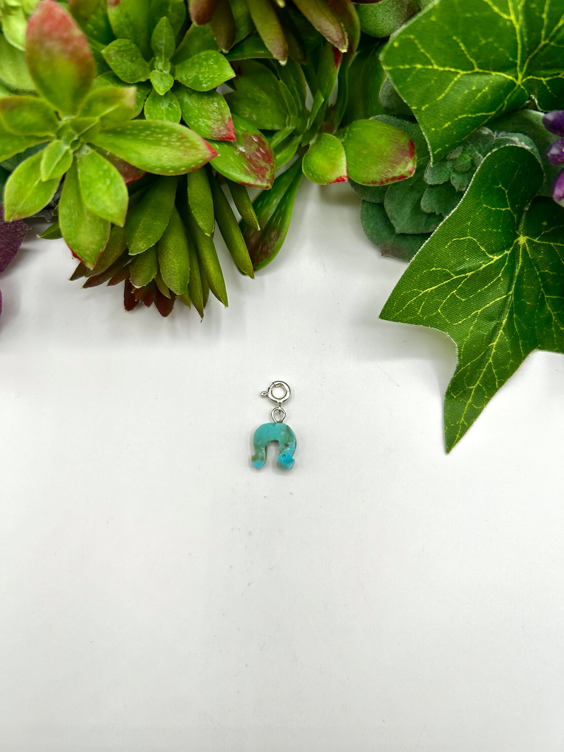 Navajo Made Mohave Turquoise & Sterling Silver Charms