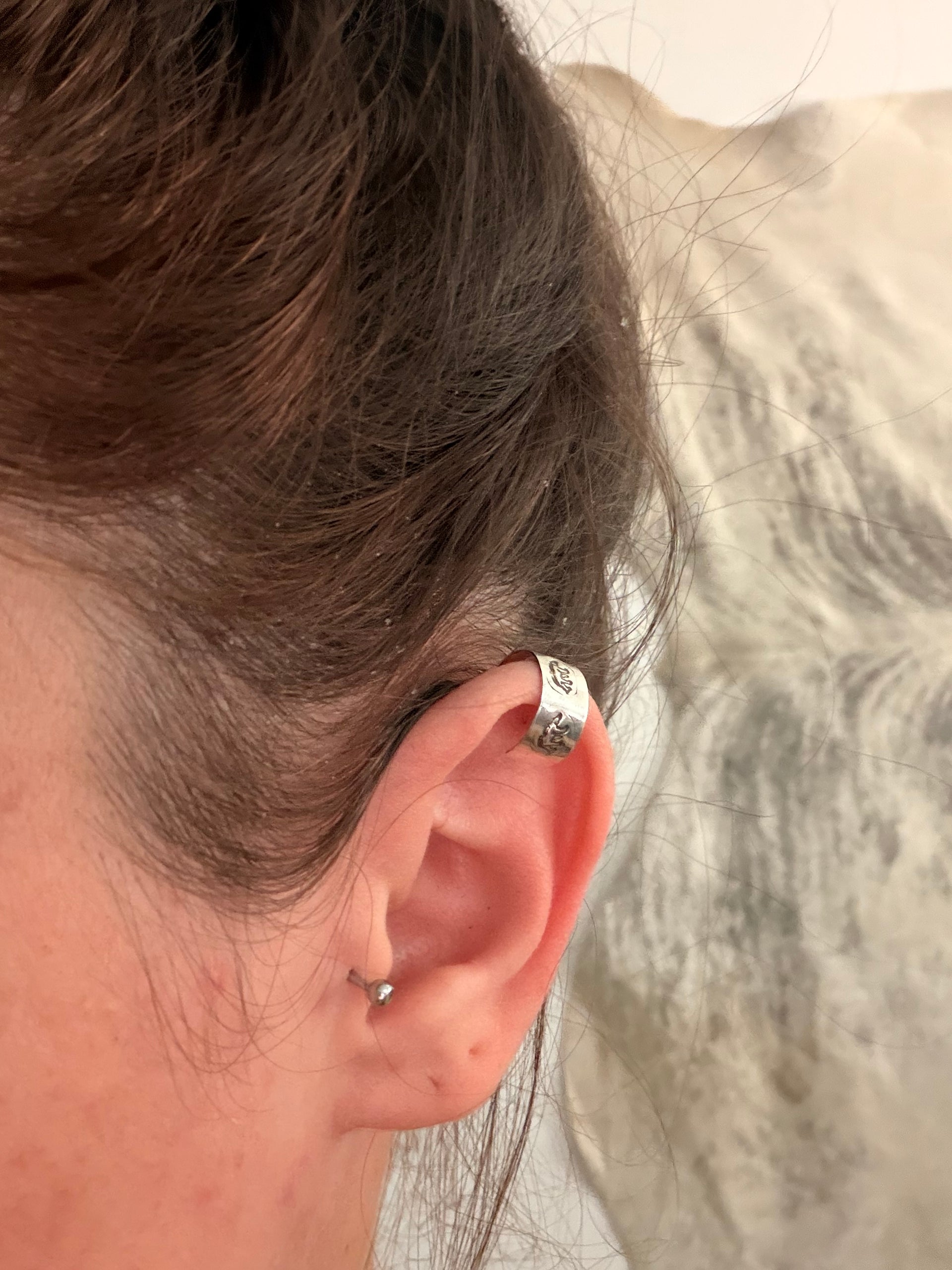 Navajo Made Sterling Silver Ear Cuff
