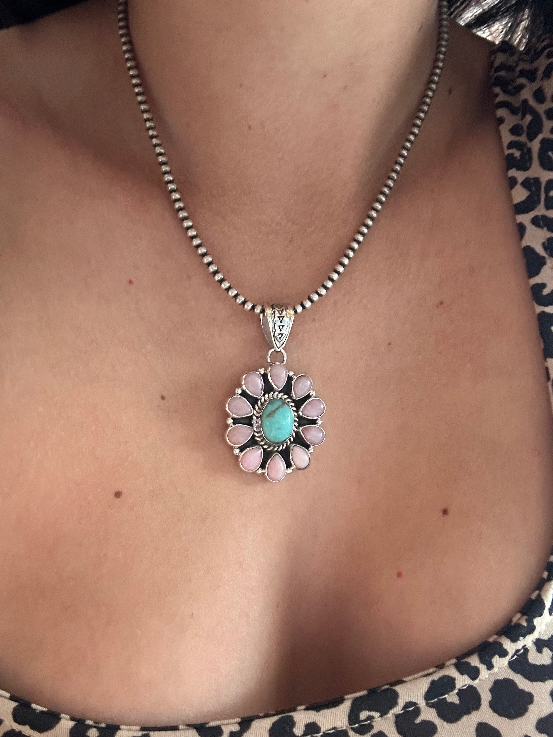 Southwest Handmade Multi Stone & Sterling Silver Pendant