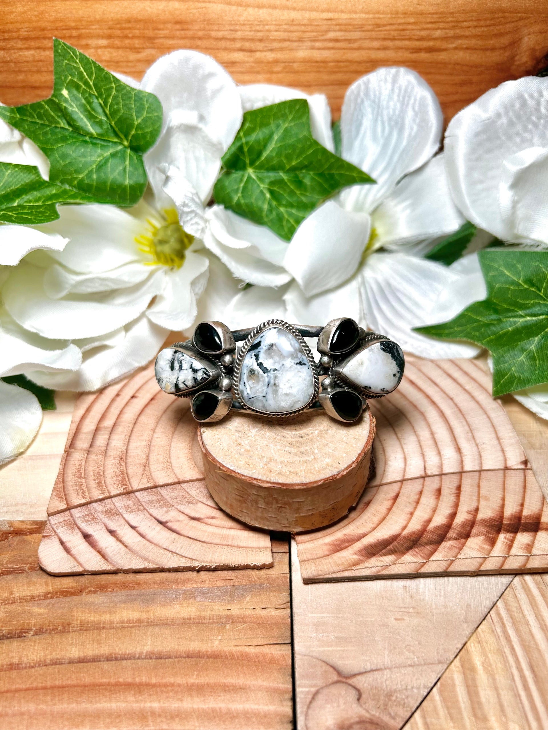 Paul Livingston Multi Stone & Sterling Silver Cuff Bracelet