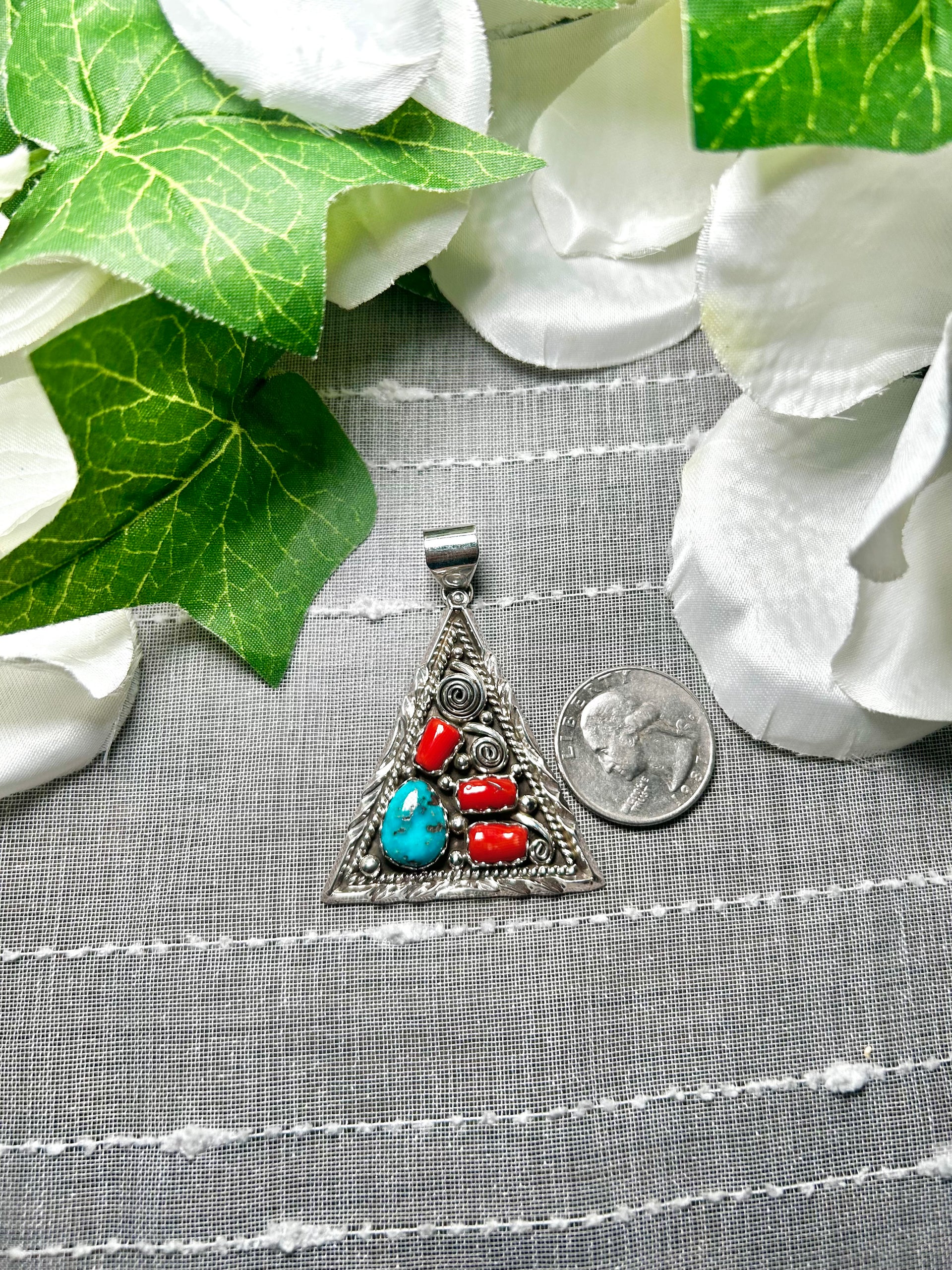 Julia Etsilly Multi Stone & Sterling Silver Pendant
